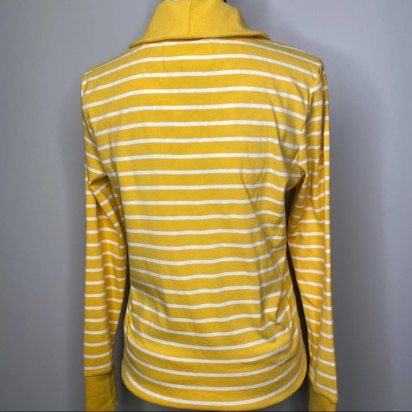 Banana Republic Yellow & White Striped, Large Collar and Button Down Front - Picture 5 of 9